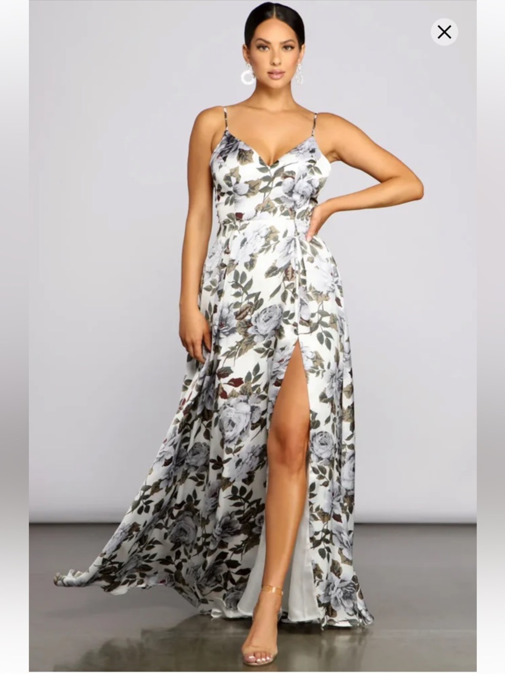 Full Length Floral Print Dress